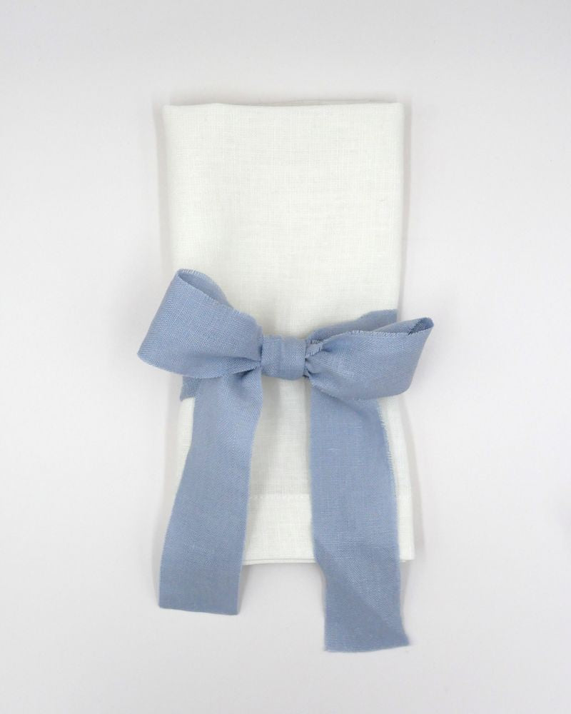 Serviettenbänder - Leinen Taubenblau (6er)