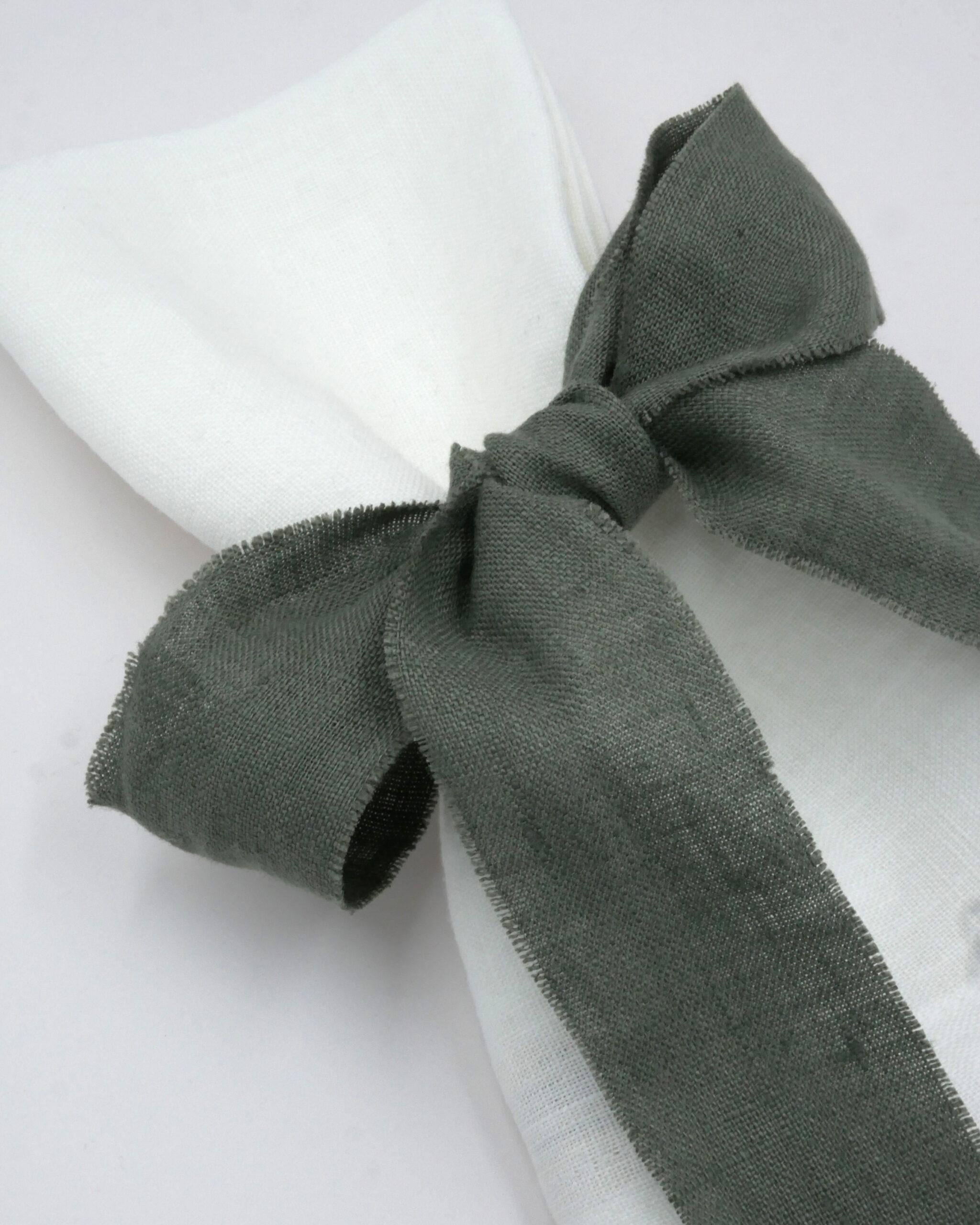 Serviettenbänder - Leinen Graugrün (4er)