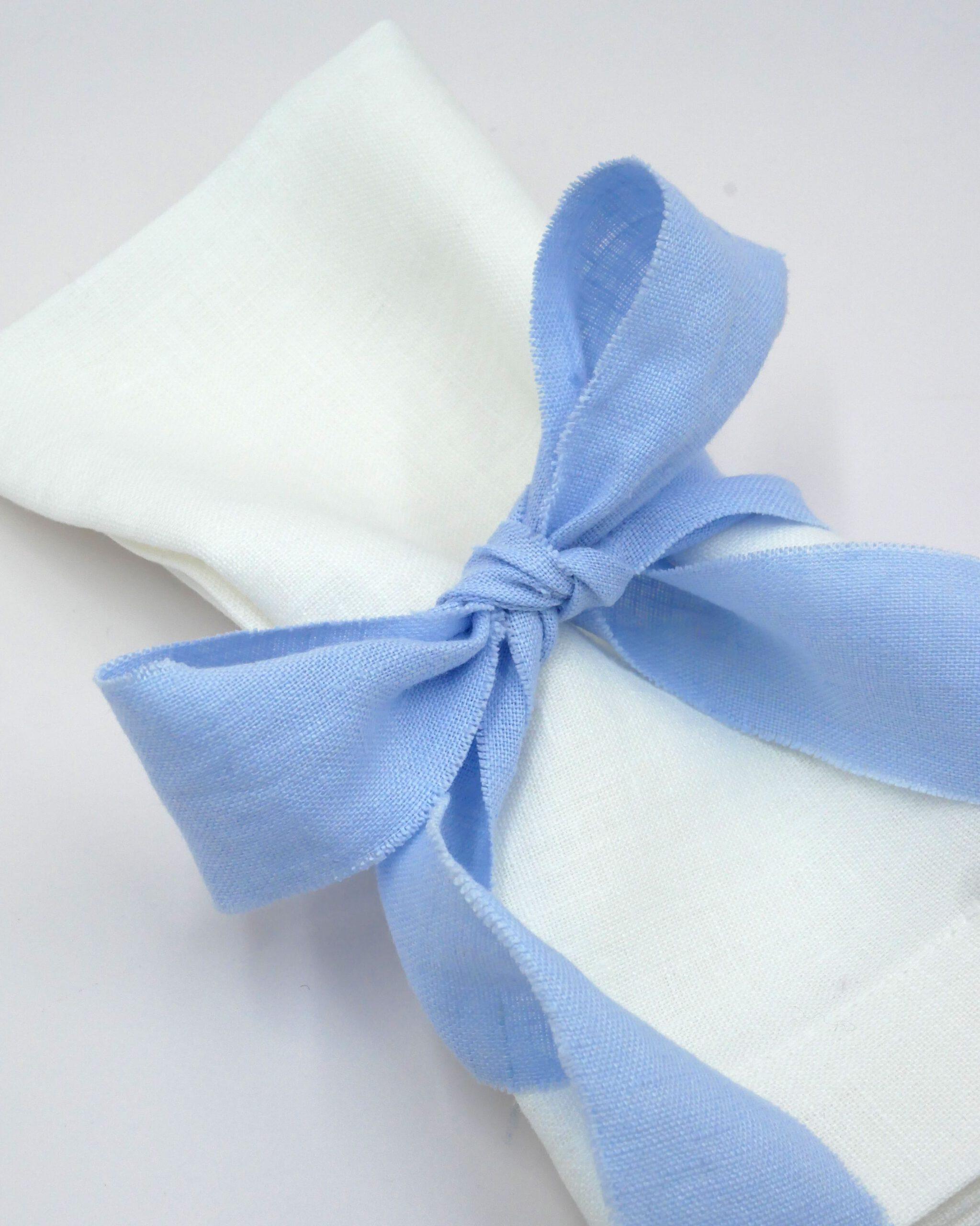 Serviettenbänder - Leinen Hellblau (6er)