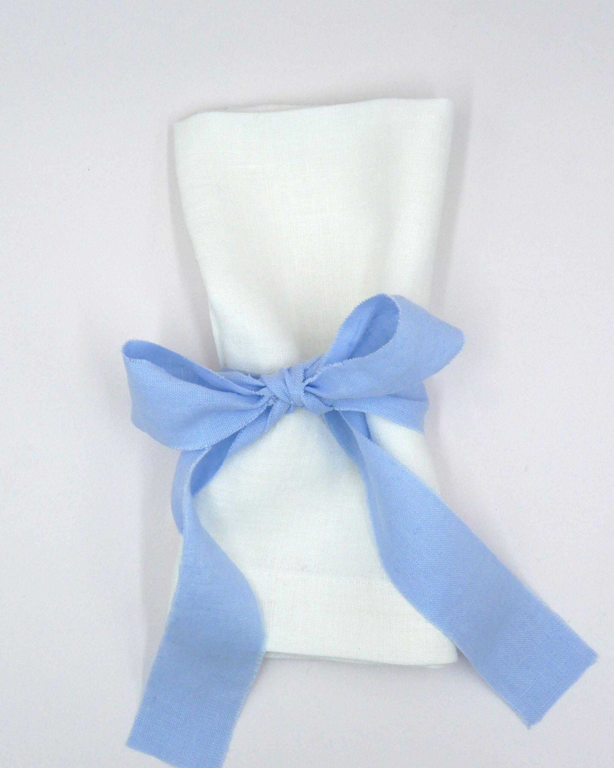 Serviettenbänder - Leinen Hellblau (6er)