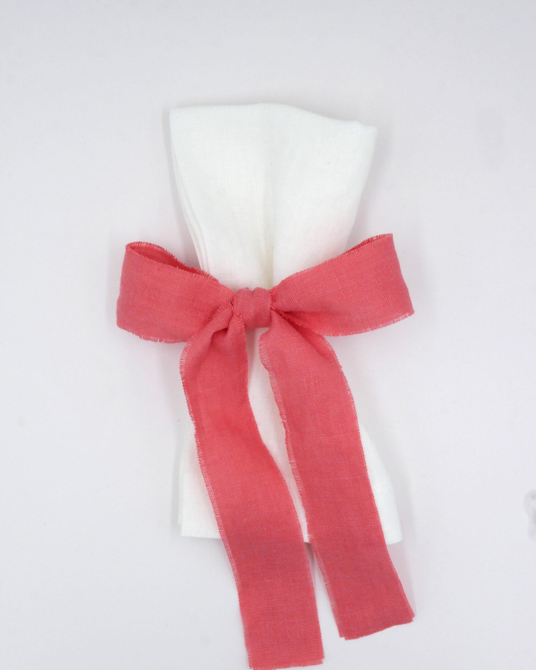 Serviettenbänder - Leinen Koralle (6er)