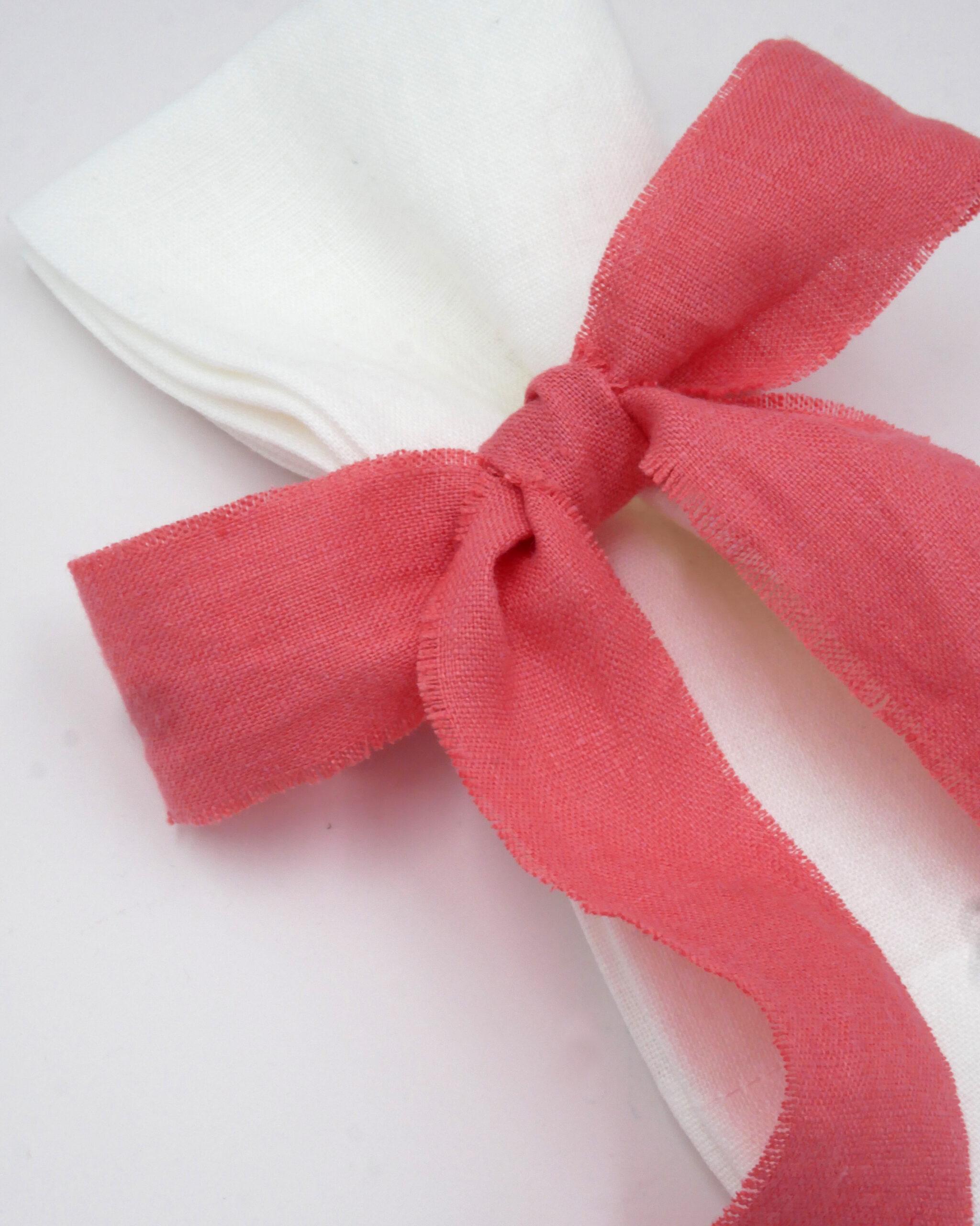 Serviettenbänder - Leinen Koralle (6er)