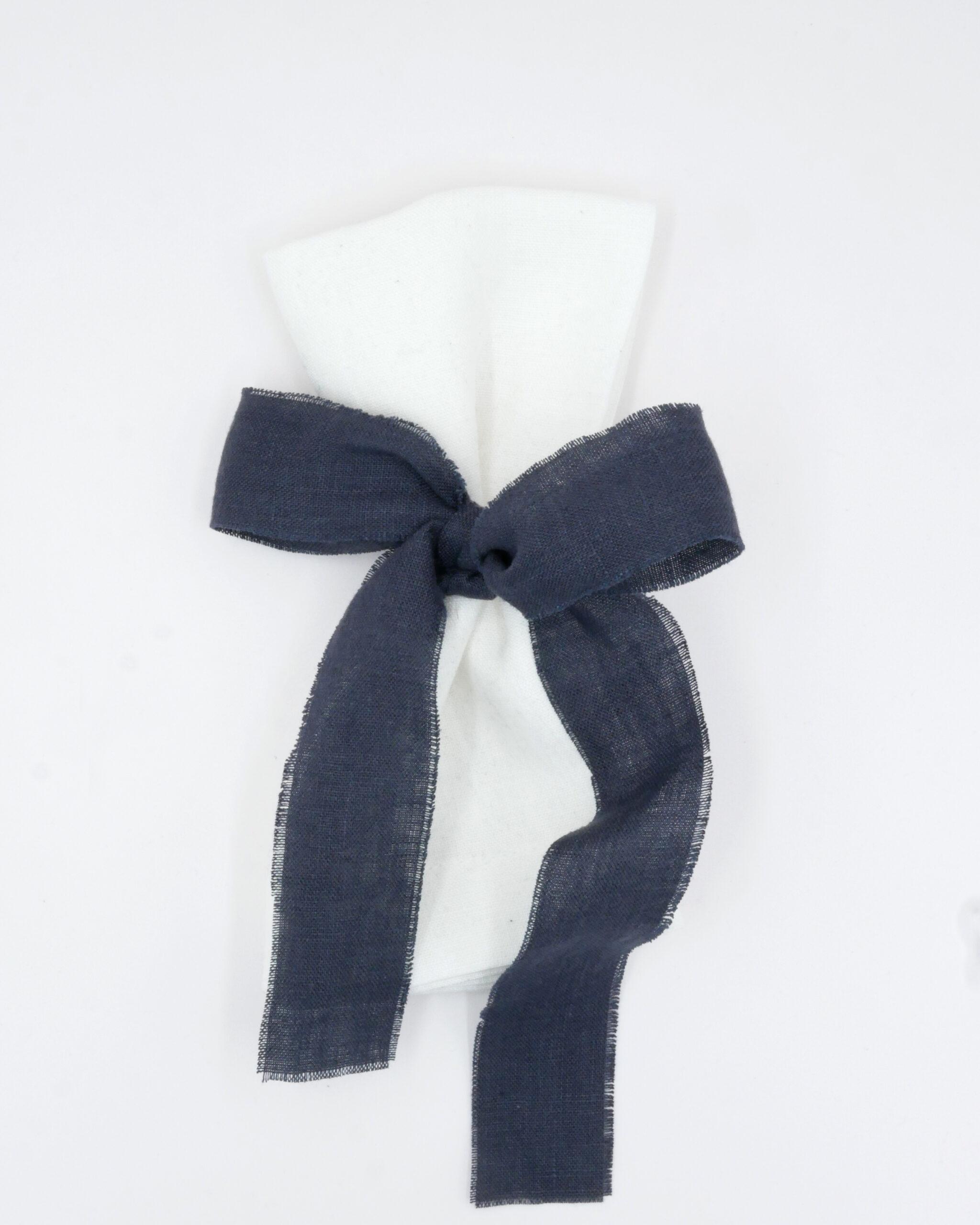 Serviettenbänder - Leinen Schieferblau (6er)