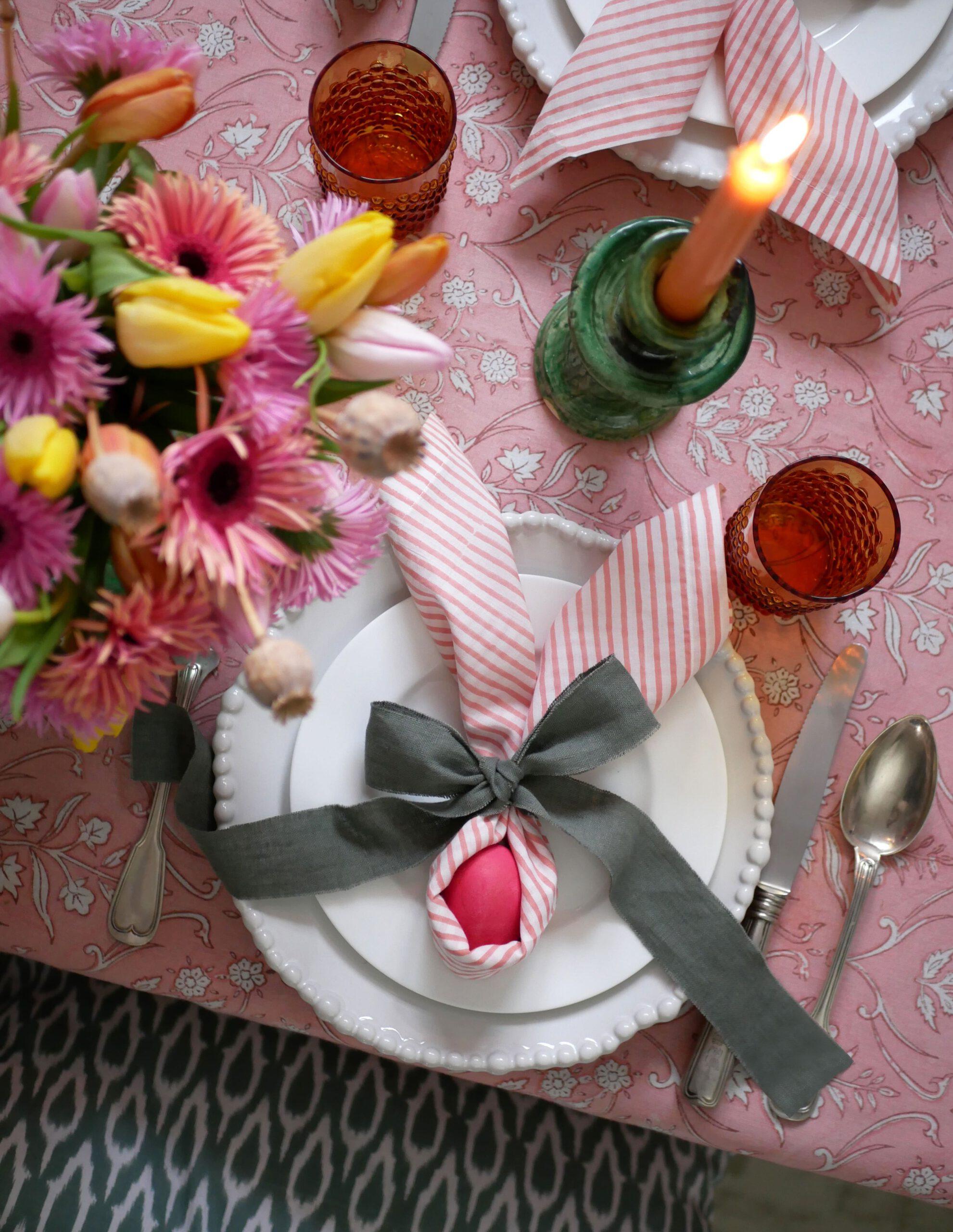 Blockprint Servietten "Riviera" Rosa (6er)