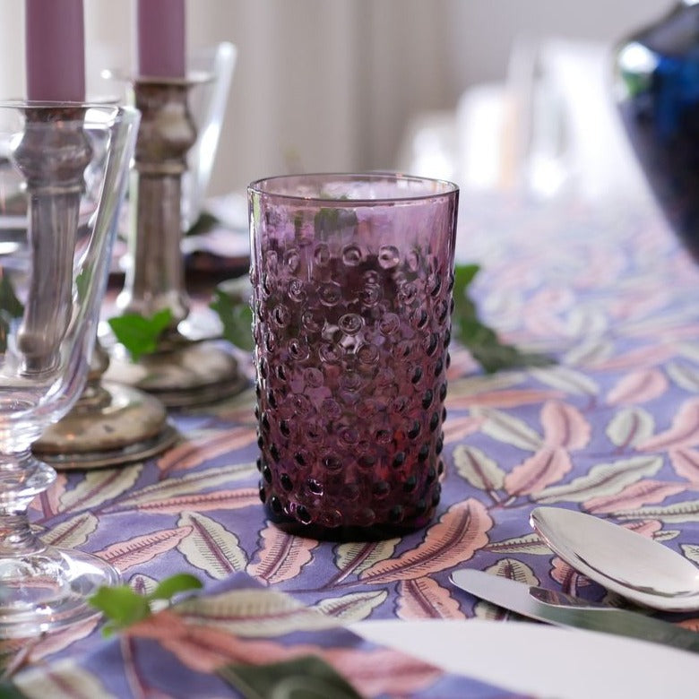 Wasserglas mit Noppen Violett (4er)