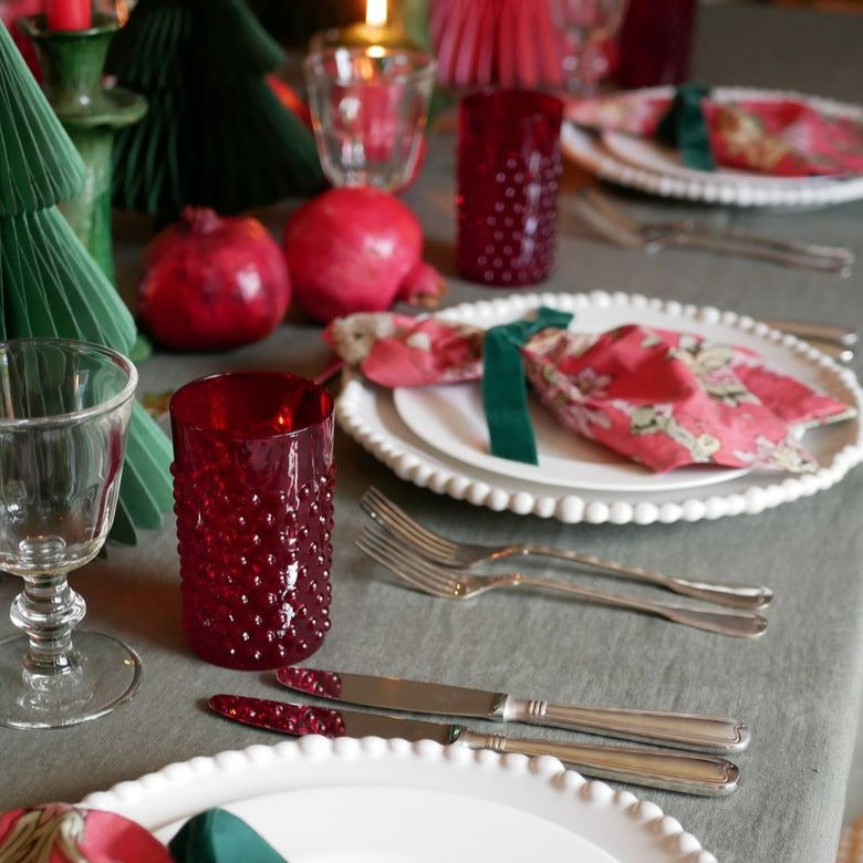 Wasserglas mit Noppen Rot (6er)