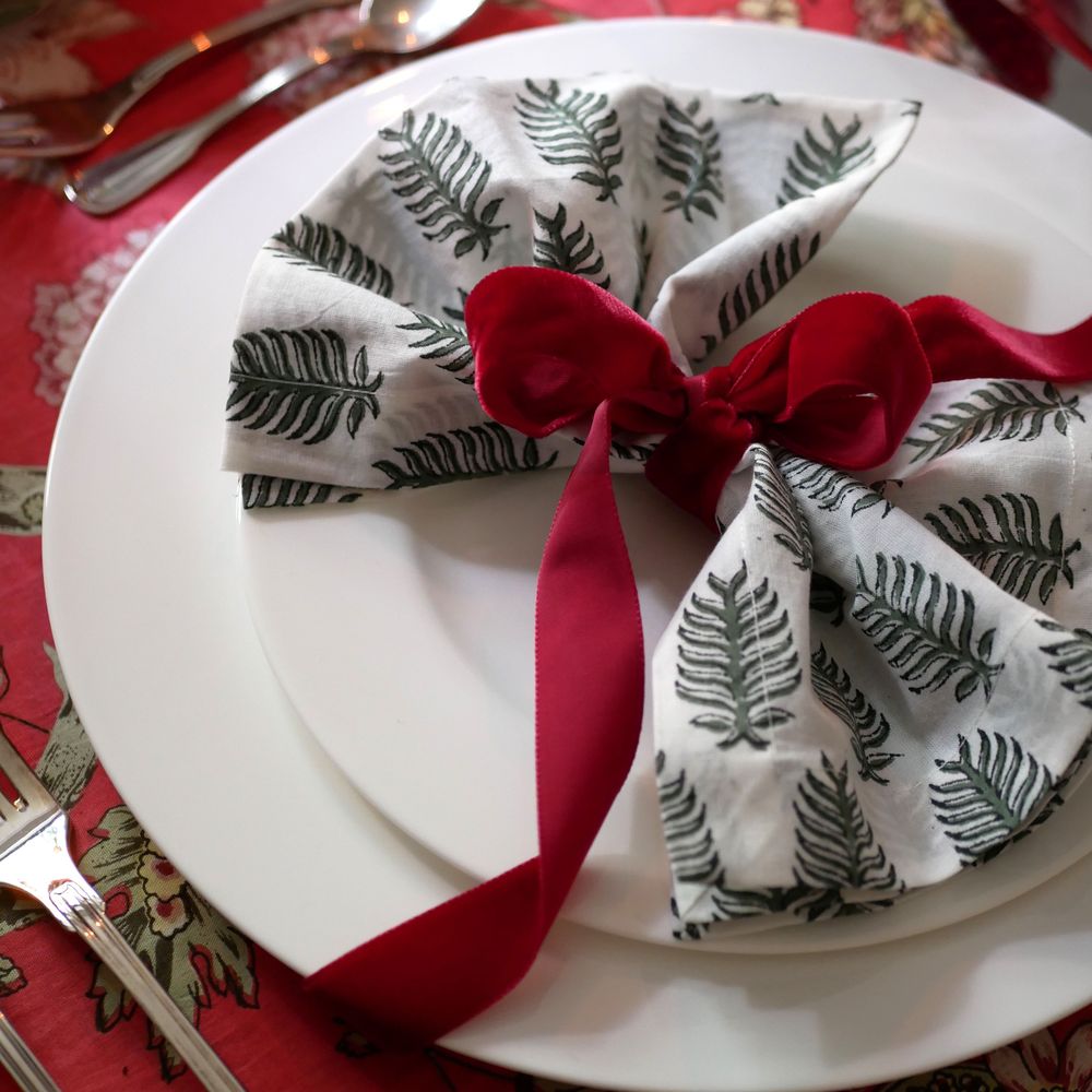 Samtschleifen Rot - Serviettenbänder (6er)