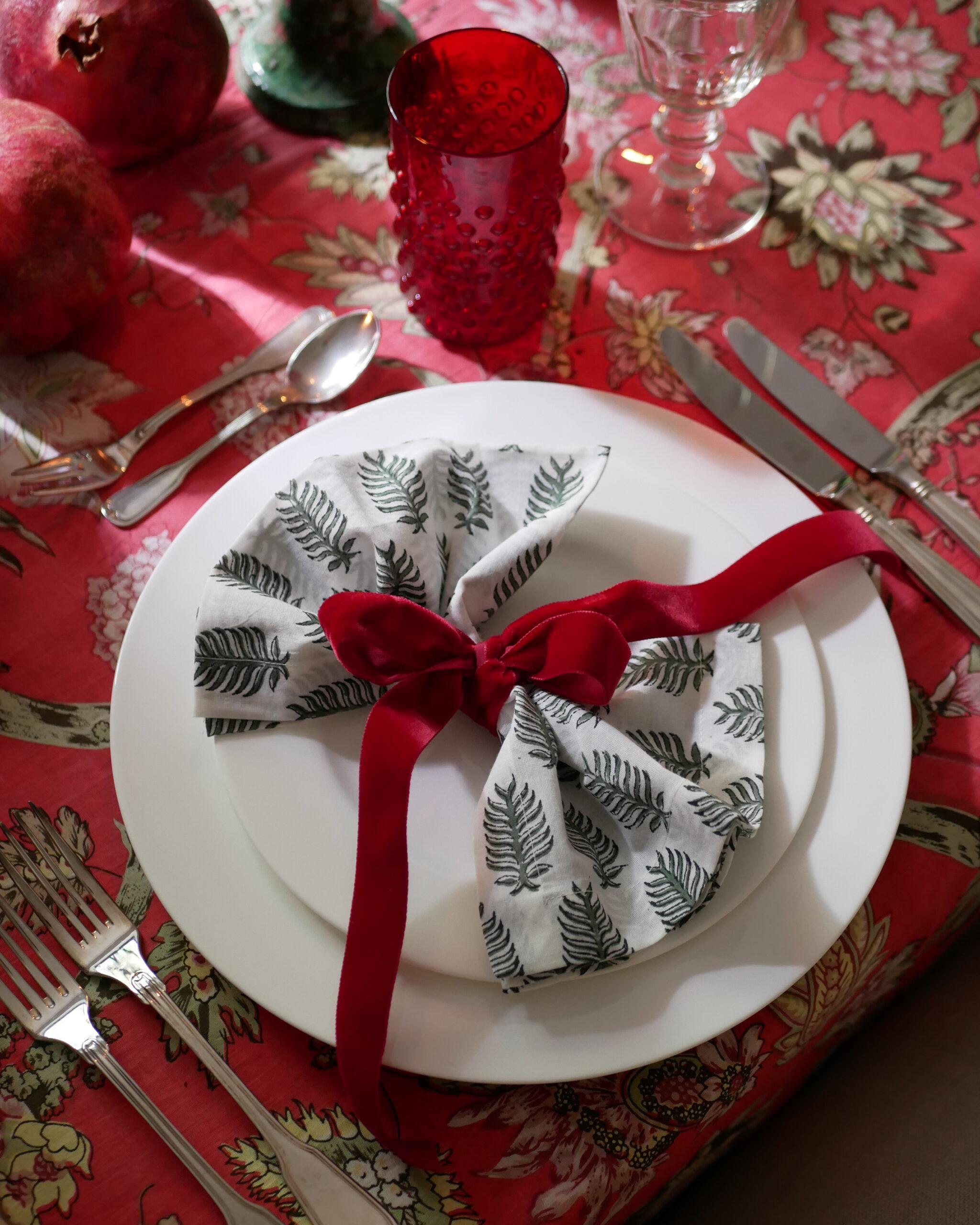 Blockprint Servietten "Evergreen" (6er)