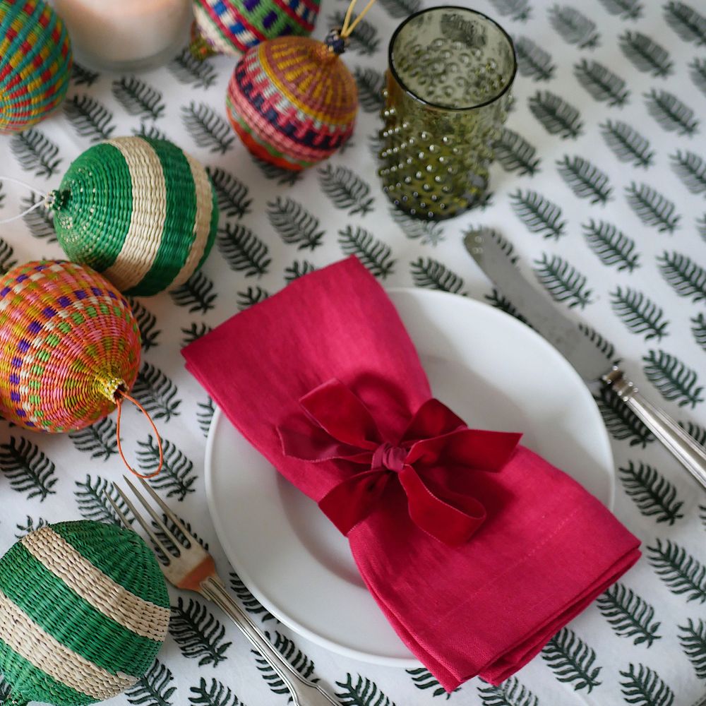 Samtschleifen Rot - Serviettenbänder (6er)