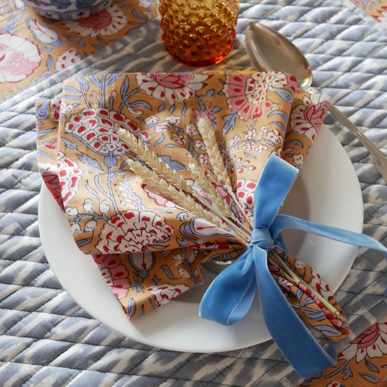 Samtschleifen Hellblau - Serviettenbänder (6er)