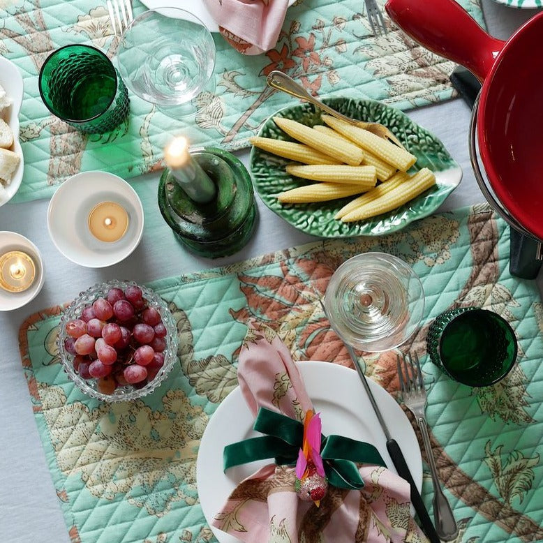 Wasserglas mit Noppen Smaragdgrün (4er)