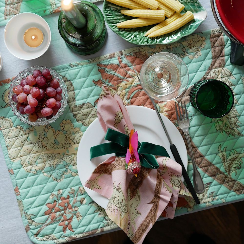 Samtschleifen Flaschengrün - Serviettenbänder (6er)