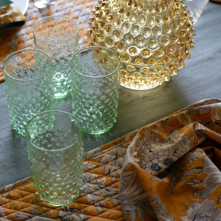 Wasserglas mit Noppen Limettengrün (6er)