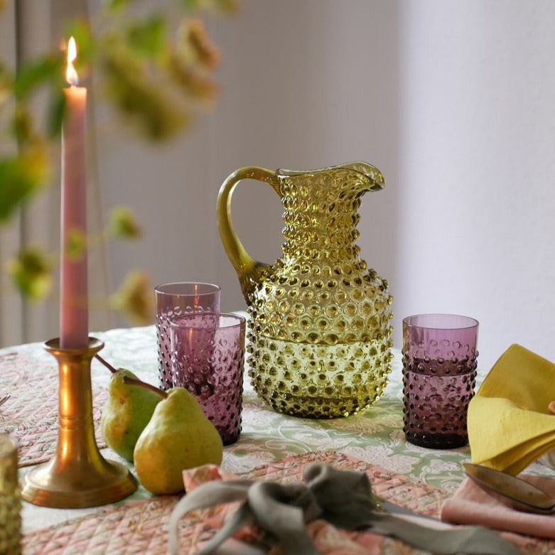 Wasserglas mit Noppen Violett (4er)