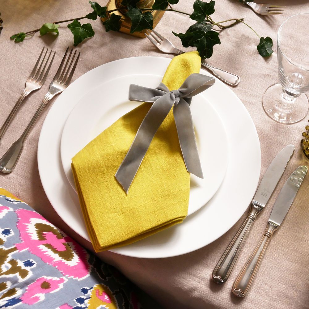 Samtschleifen Silbergrau - Serviettenbänder (4er)