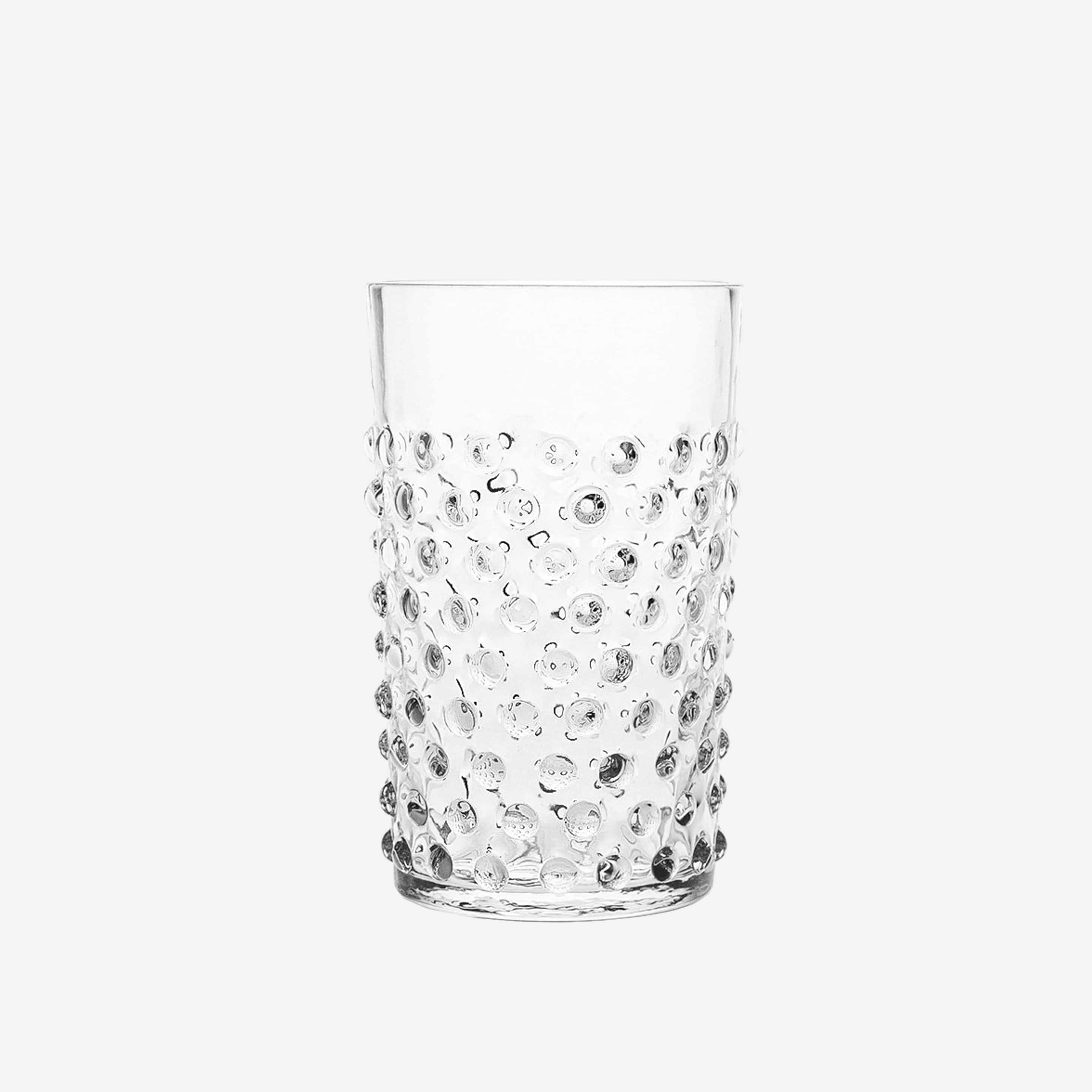Wasserglas mit Noppen Weiß (4er)