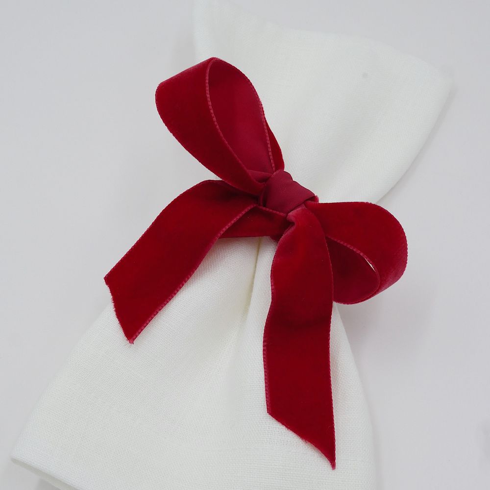 Samtschleifen Rot - Serviettenbänder (4er)