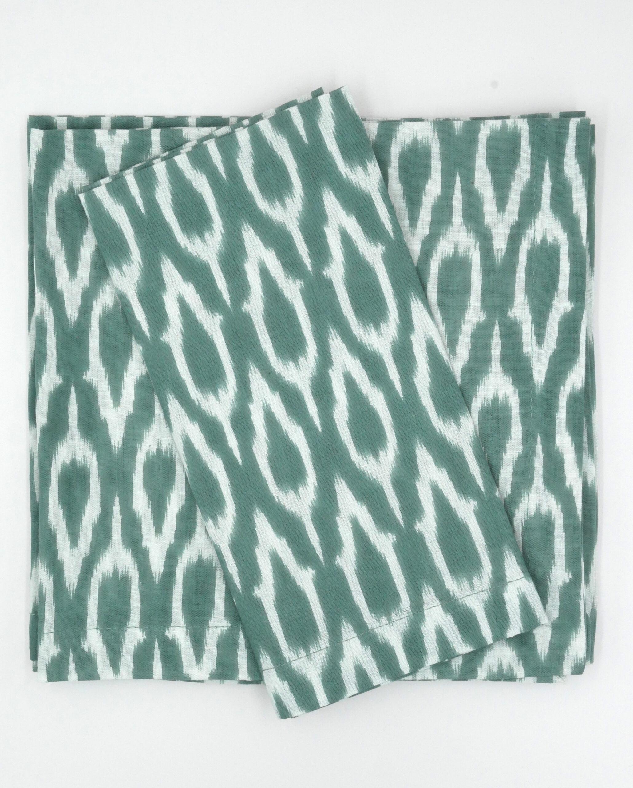 Ikat Servietten "Masala" Grün & Weiß (4er)