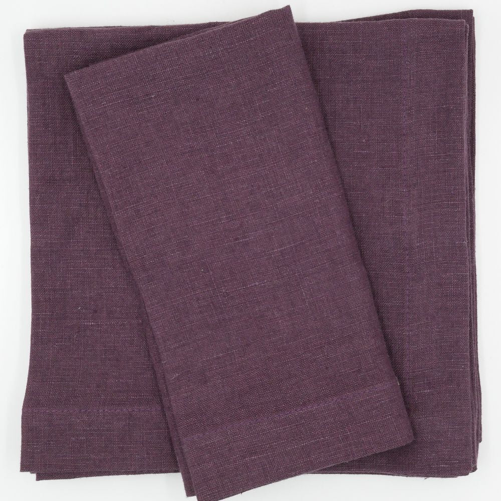 Leinenservietten Aubergine (6er)