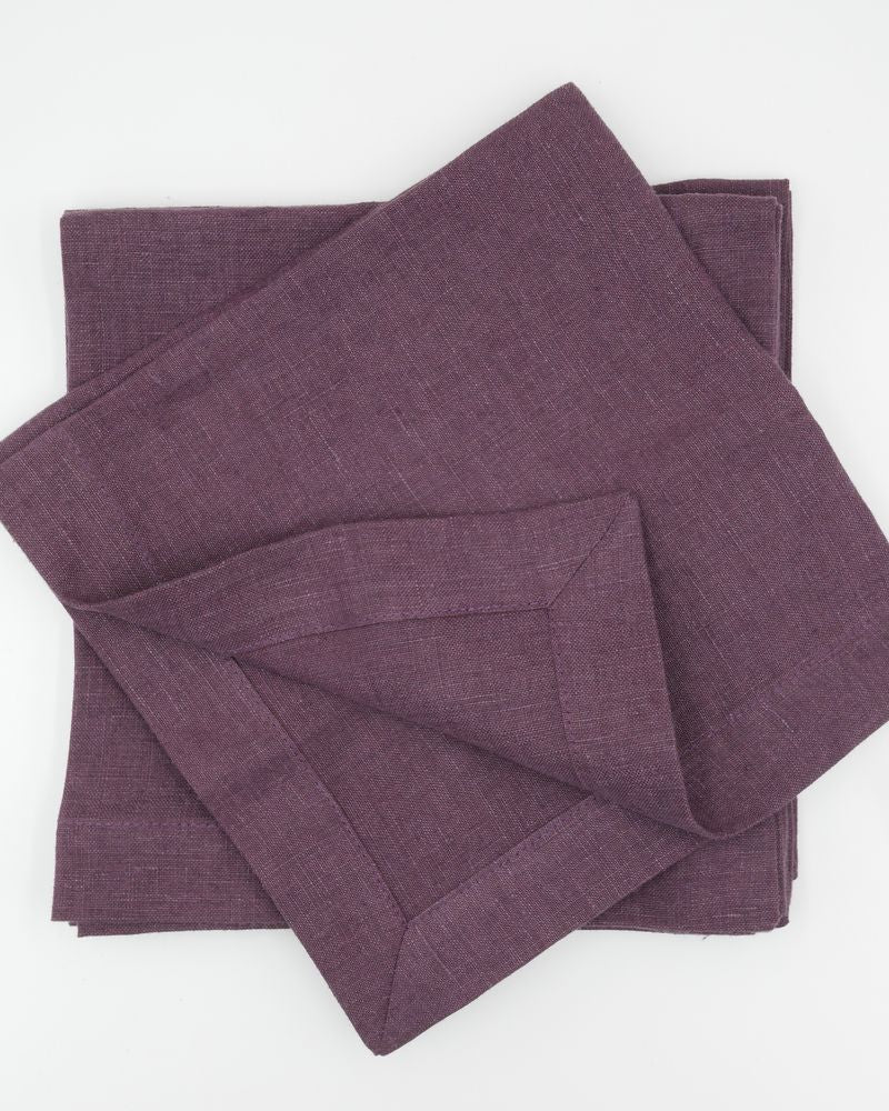 Leinenservietten Aubergine (6er)
