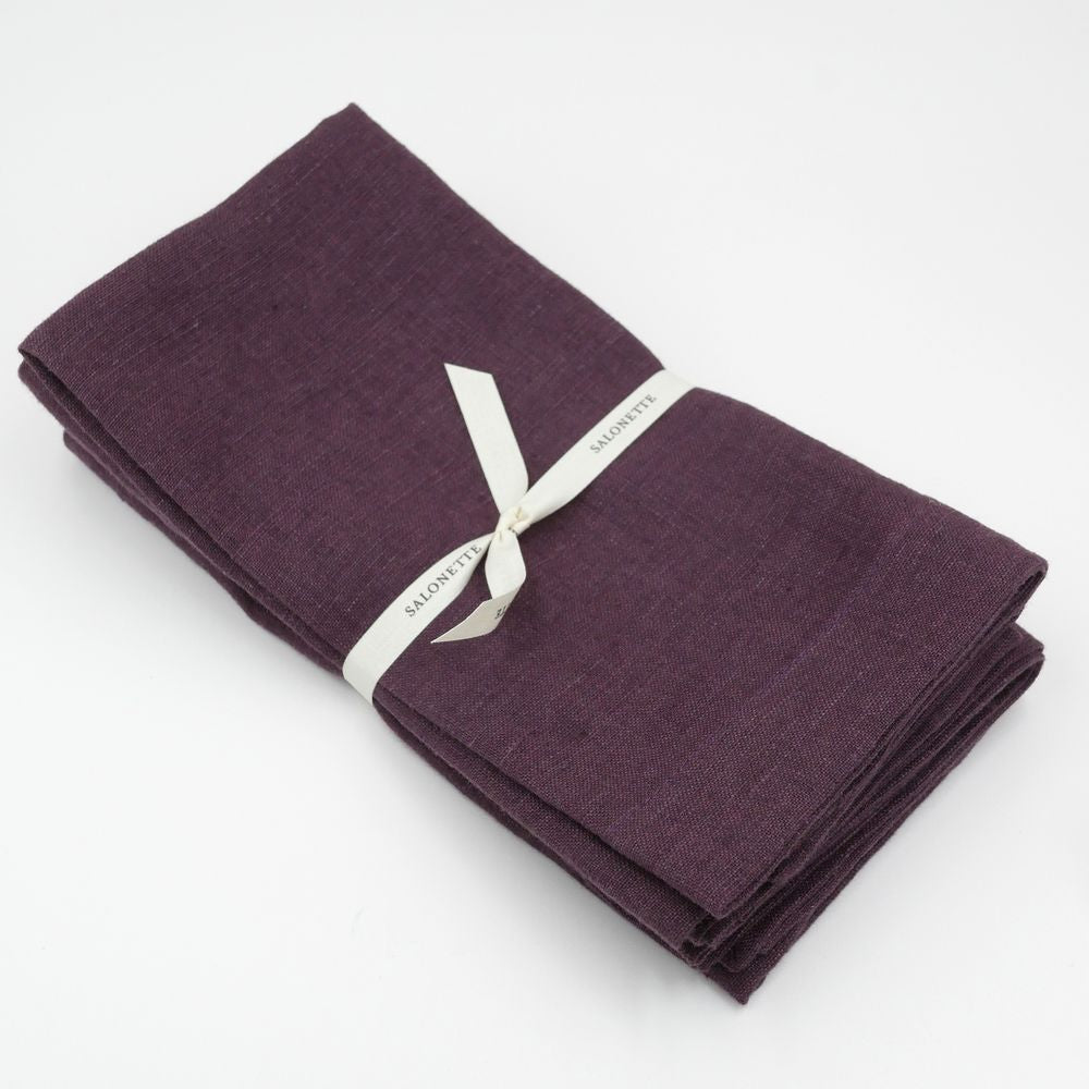 Leinenservietten Aubergine (6er)