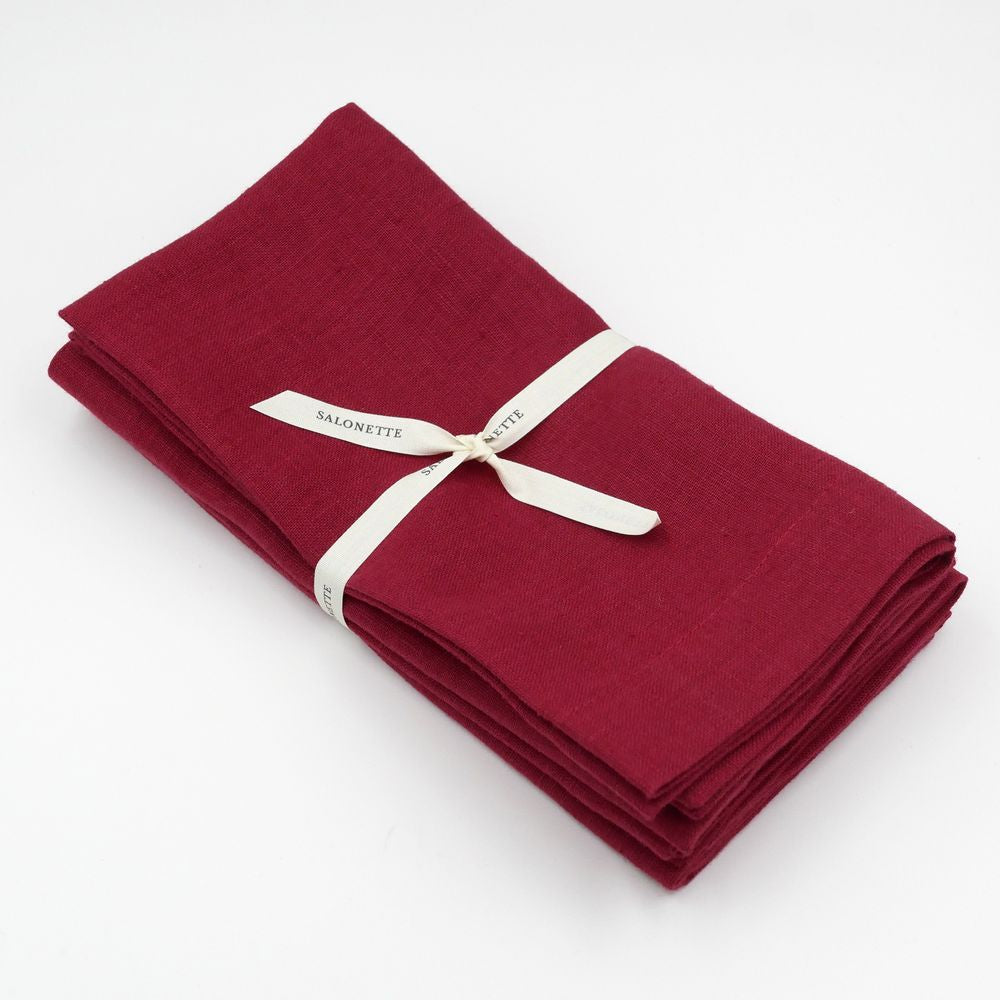 Leinenservietten Bordeaux (4er)