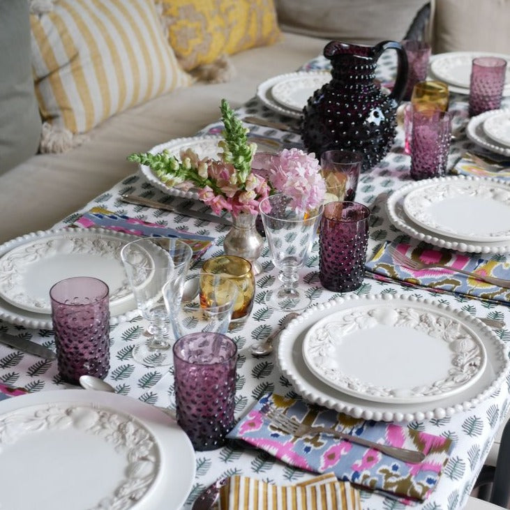 Wasserglas mit Noppen Violett (4er)