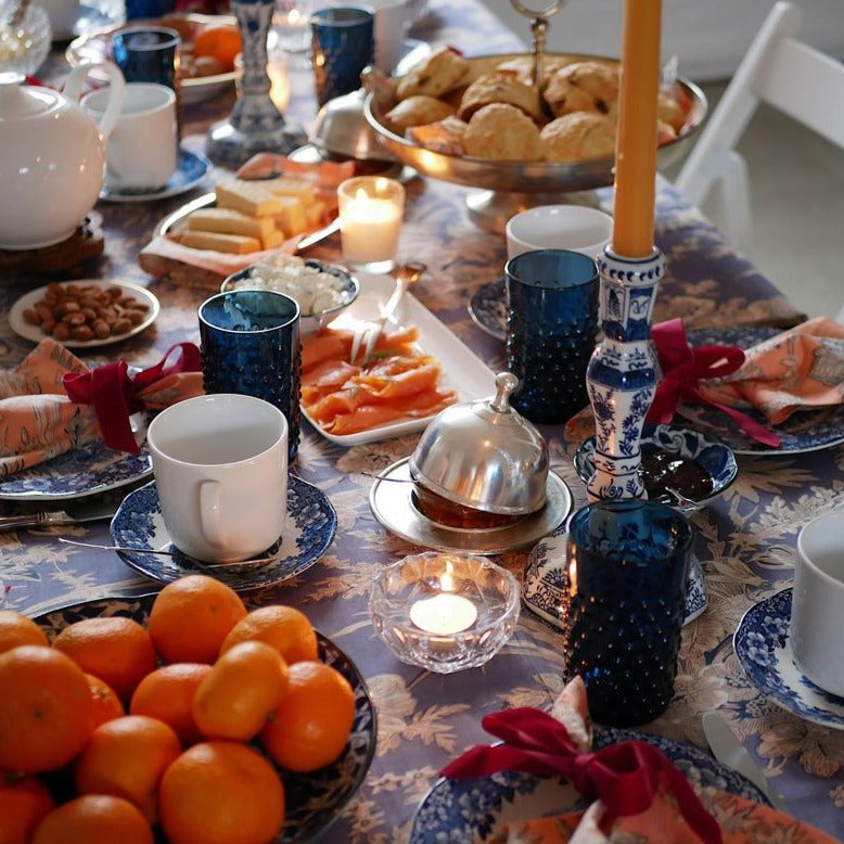 Wasserglas mit Noppen Dunkelblau (4er)