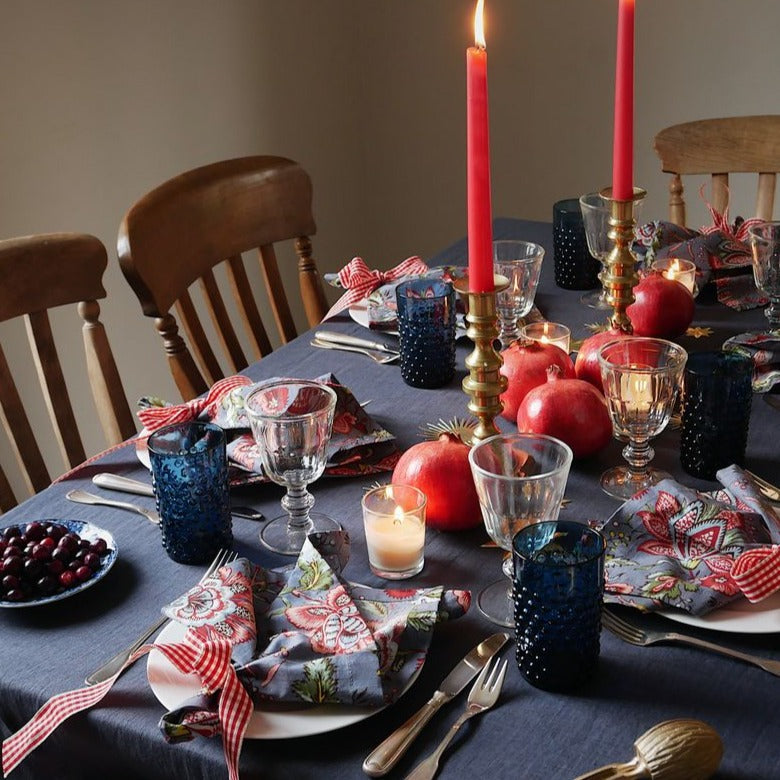 Wasserglas mit Noppen Dunkelblau (6er)