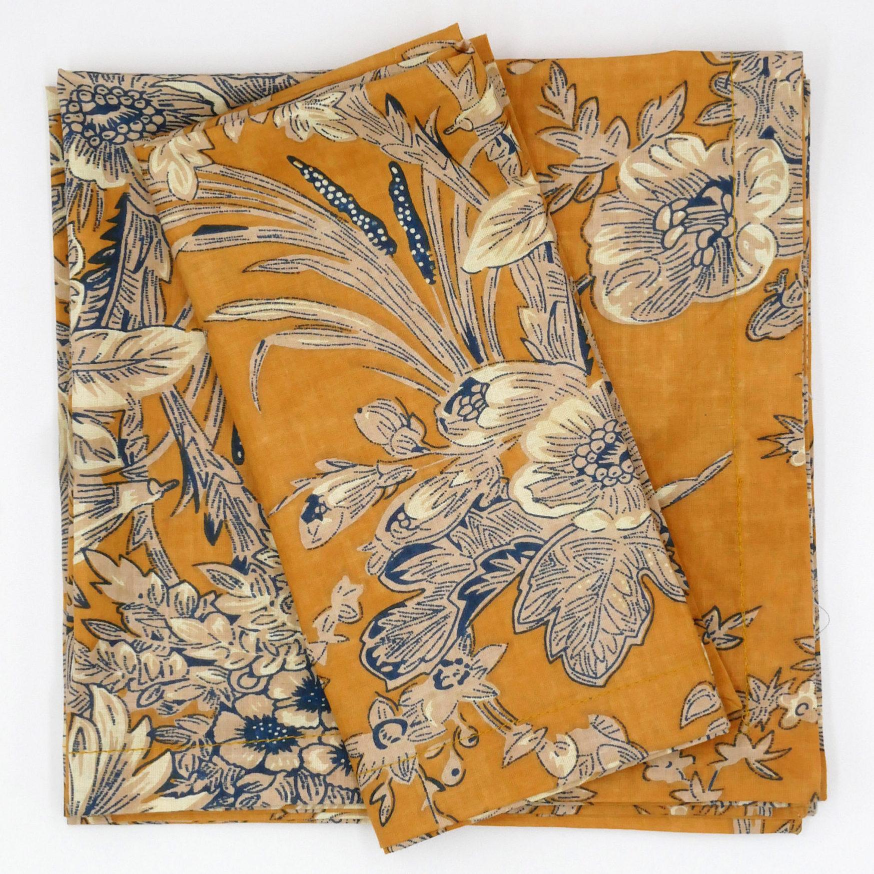 Blockprint Servietten "Mellow Yellow" (6er)