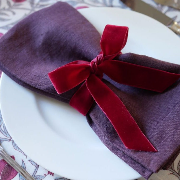 Leinenservietten Aubergine (6er)