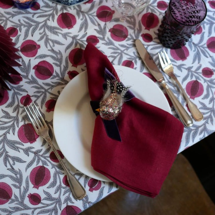 Leinenservietten Bordeaux (4er)