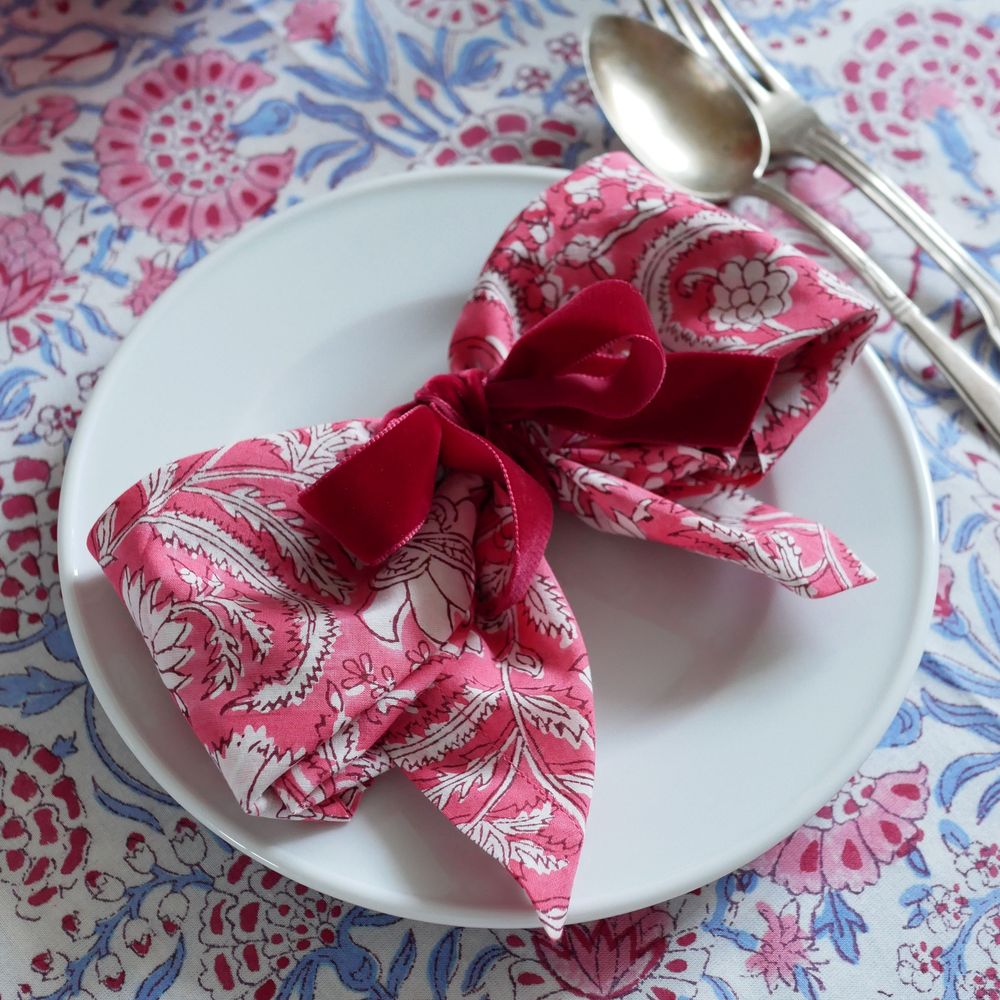 Samtschleifen Rot - Serviettenbänder (6er)