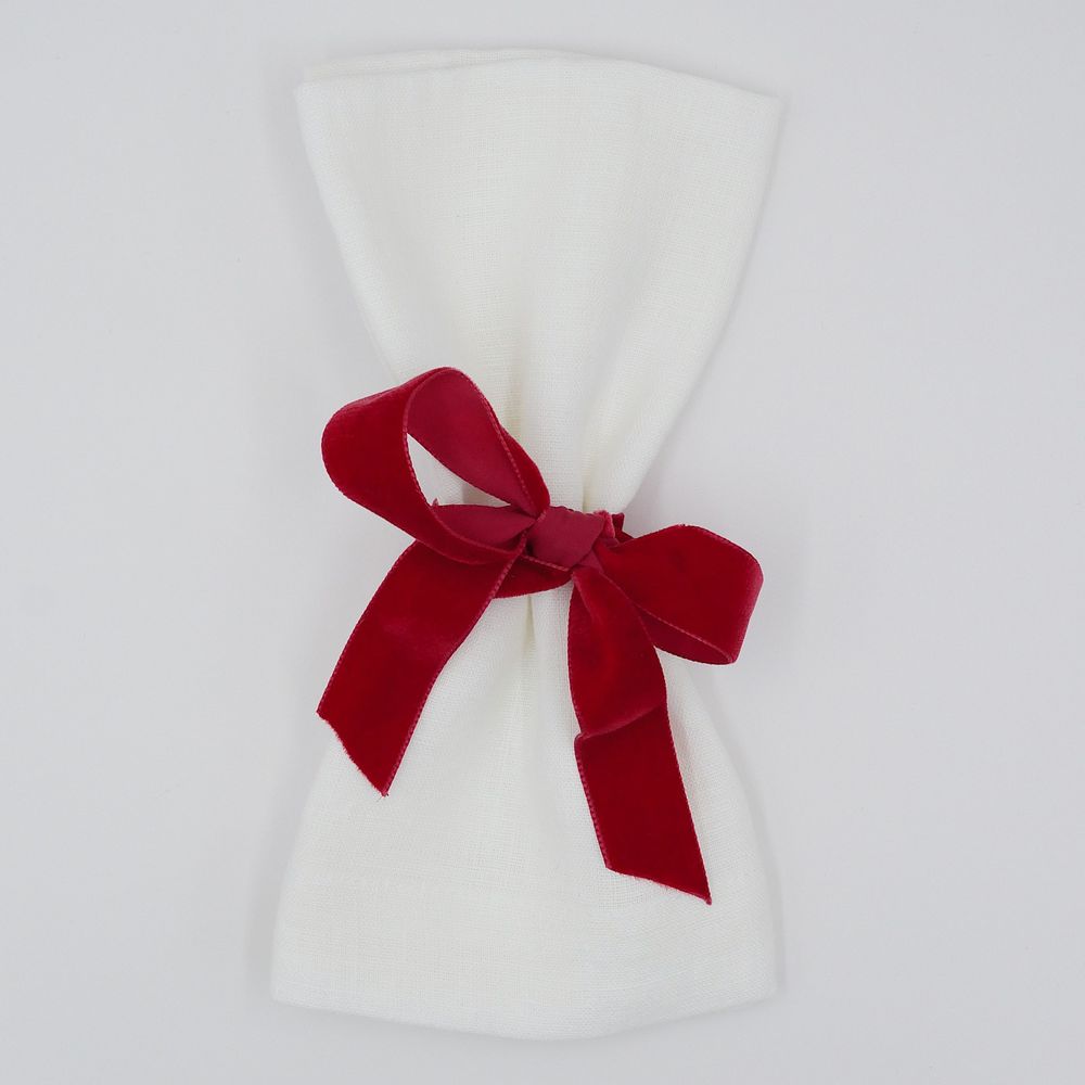 Samtschleifen Rot - Serviettenbänder (4er)