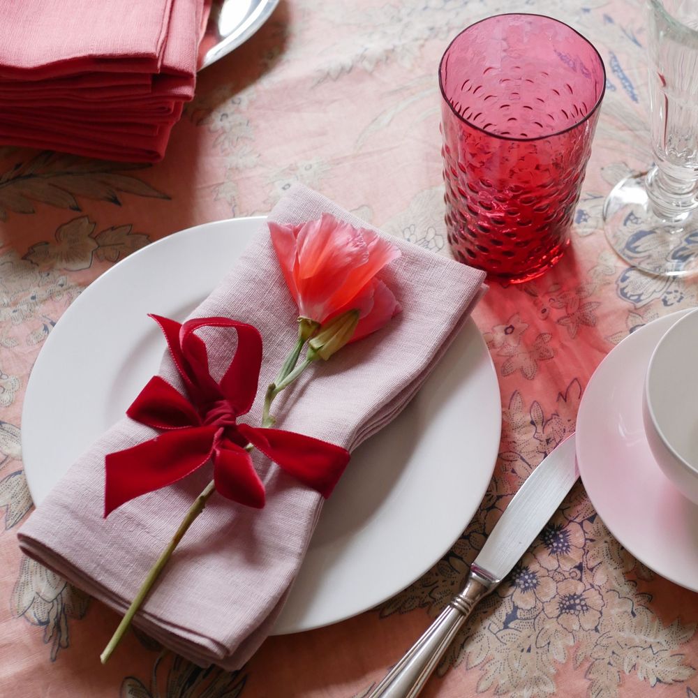 Samtschleifen Rot - Serviettenbänder (6er)