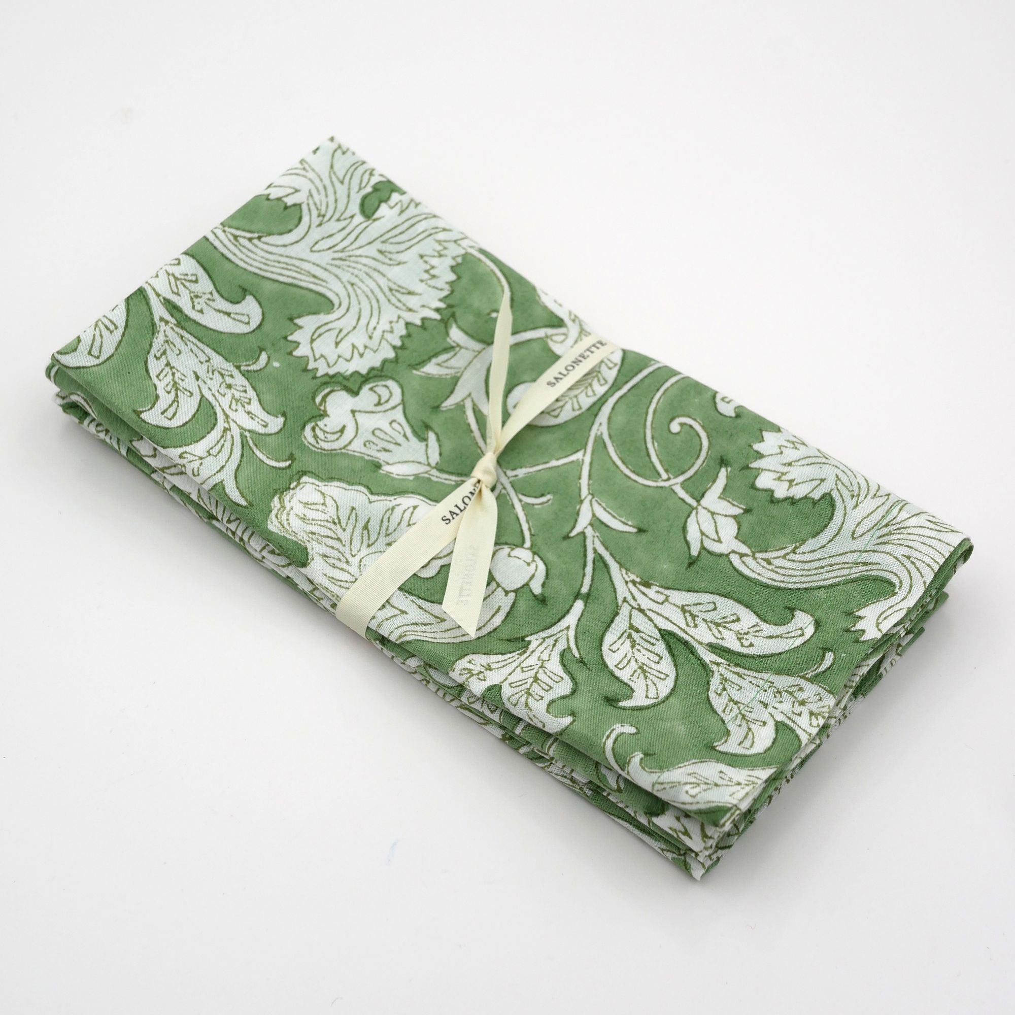 Blockprint Servietten "Green Tea" (6er)