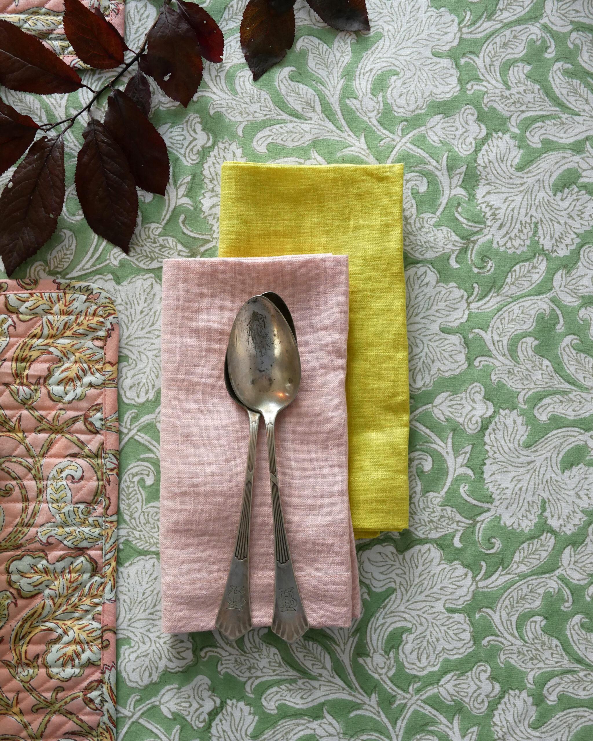 Leinenservietten leuchtend Gelb (6er)