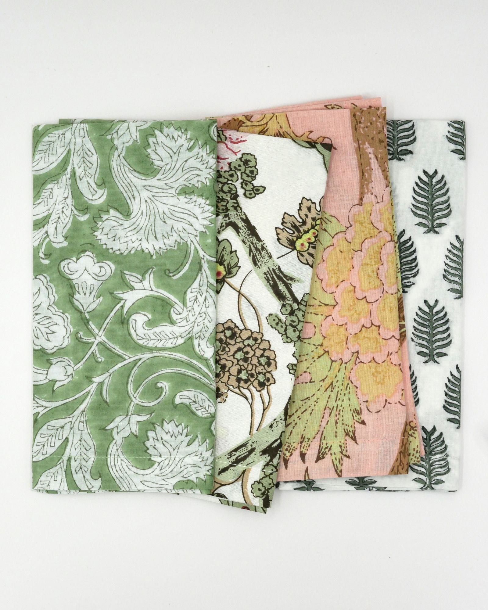 Blockprint Servietten "Green Tea" (4er)