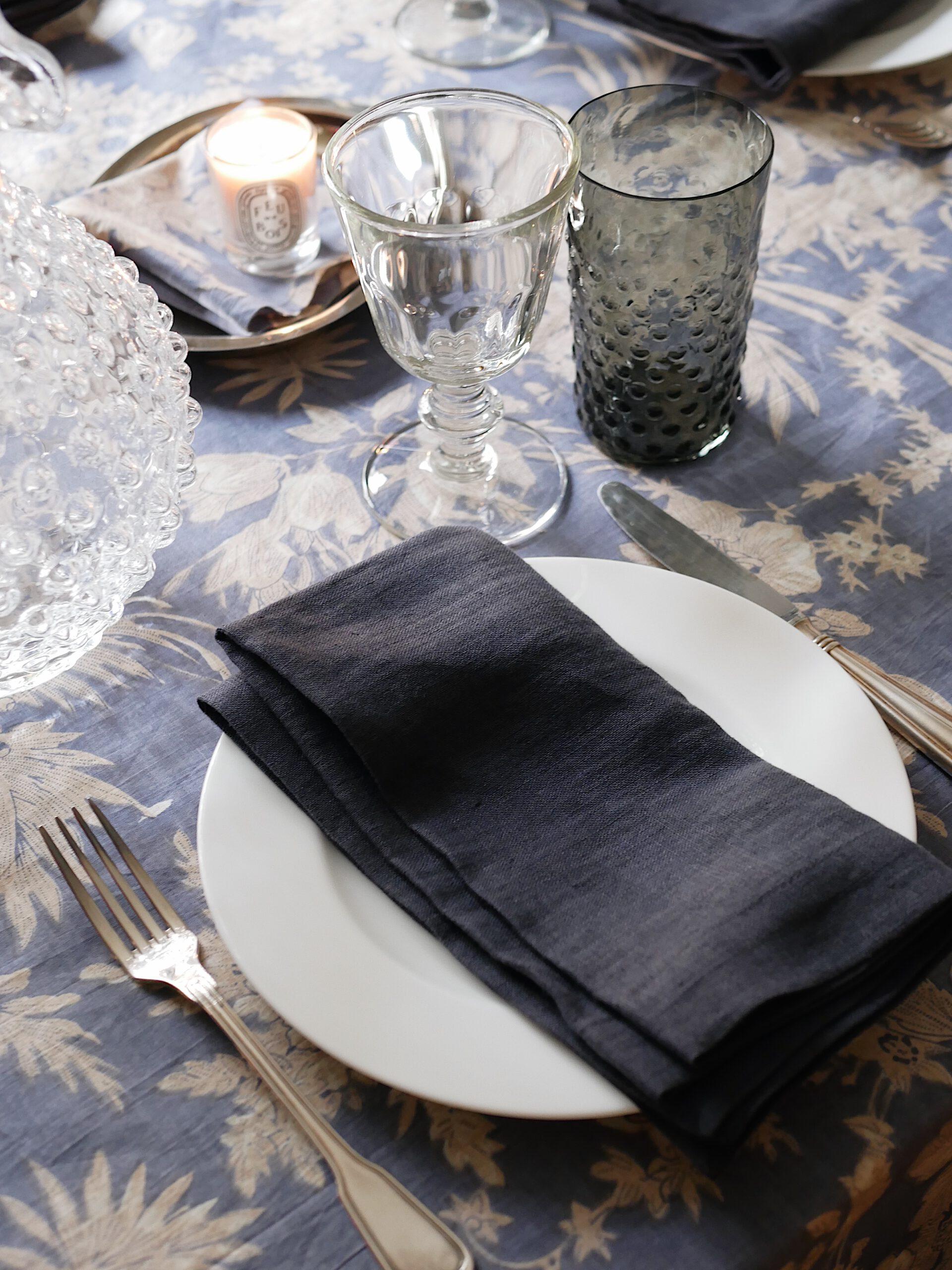 Leinenservietten Schieferblau (4er)