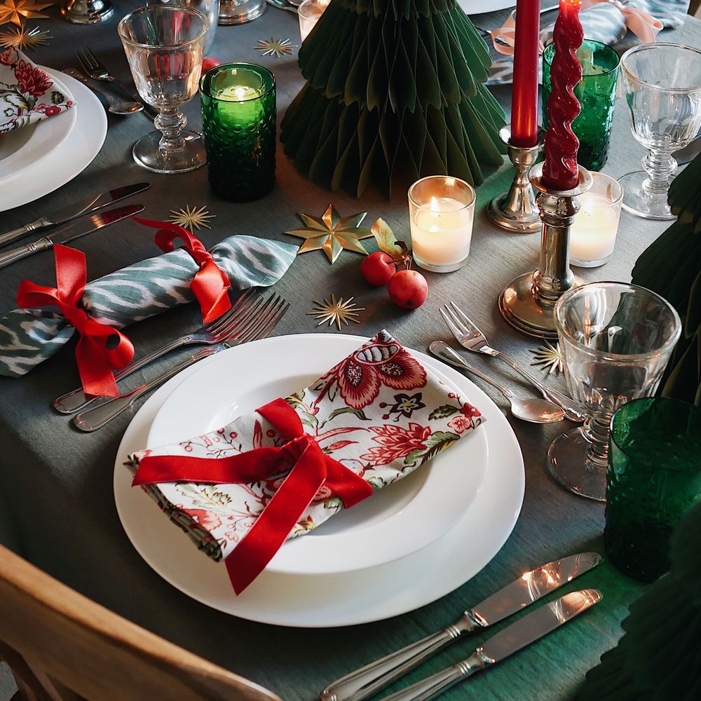 Samtschleifen Rot - Serviettenbänder (4er)