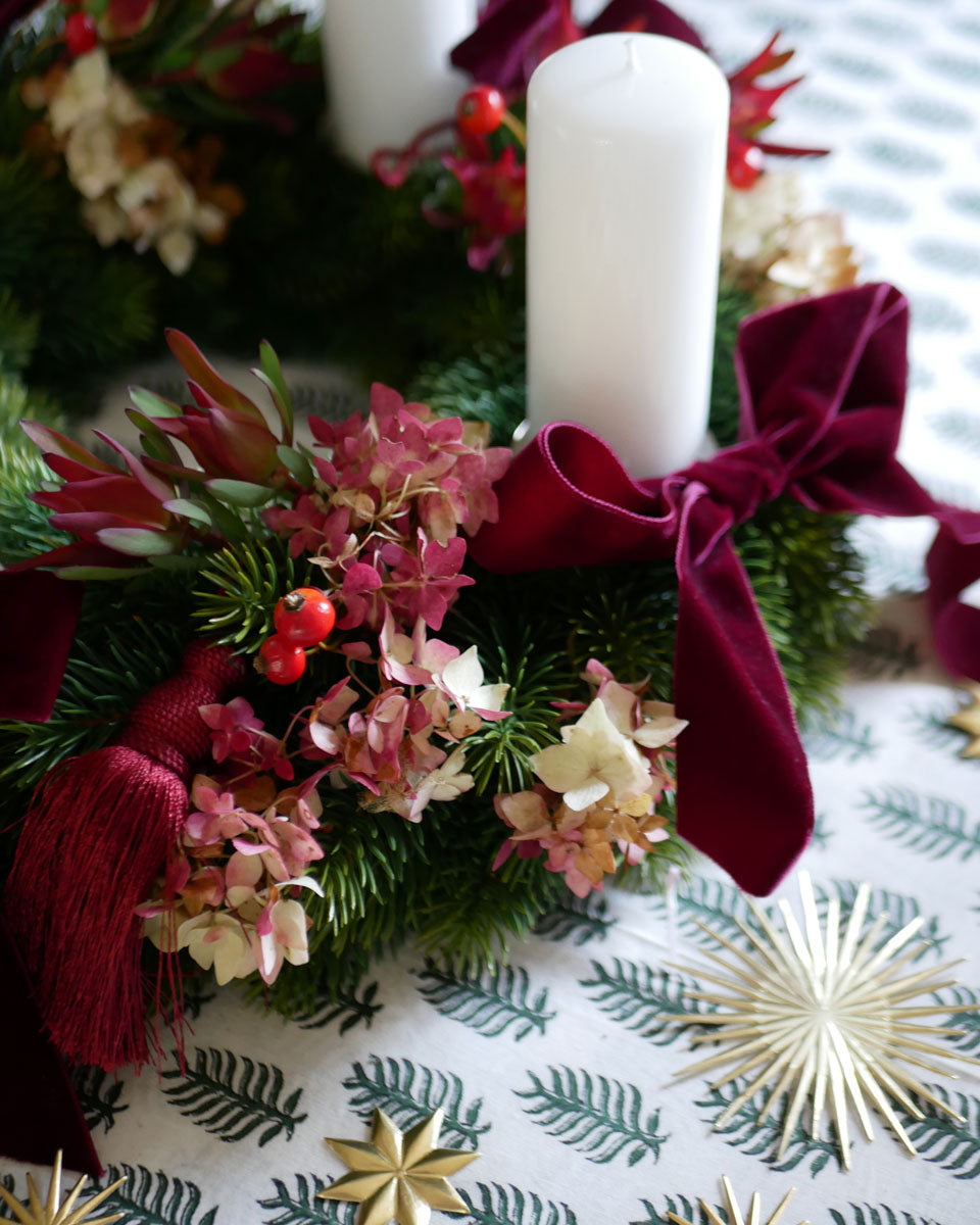 Set für Adventskranz in Bordeaux