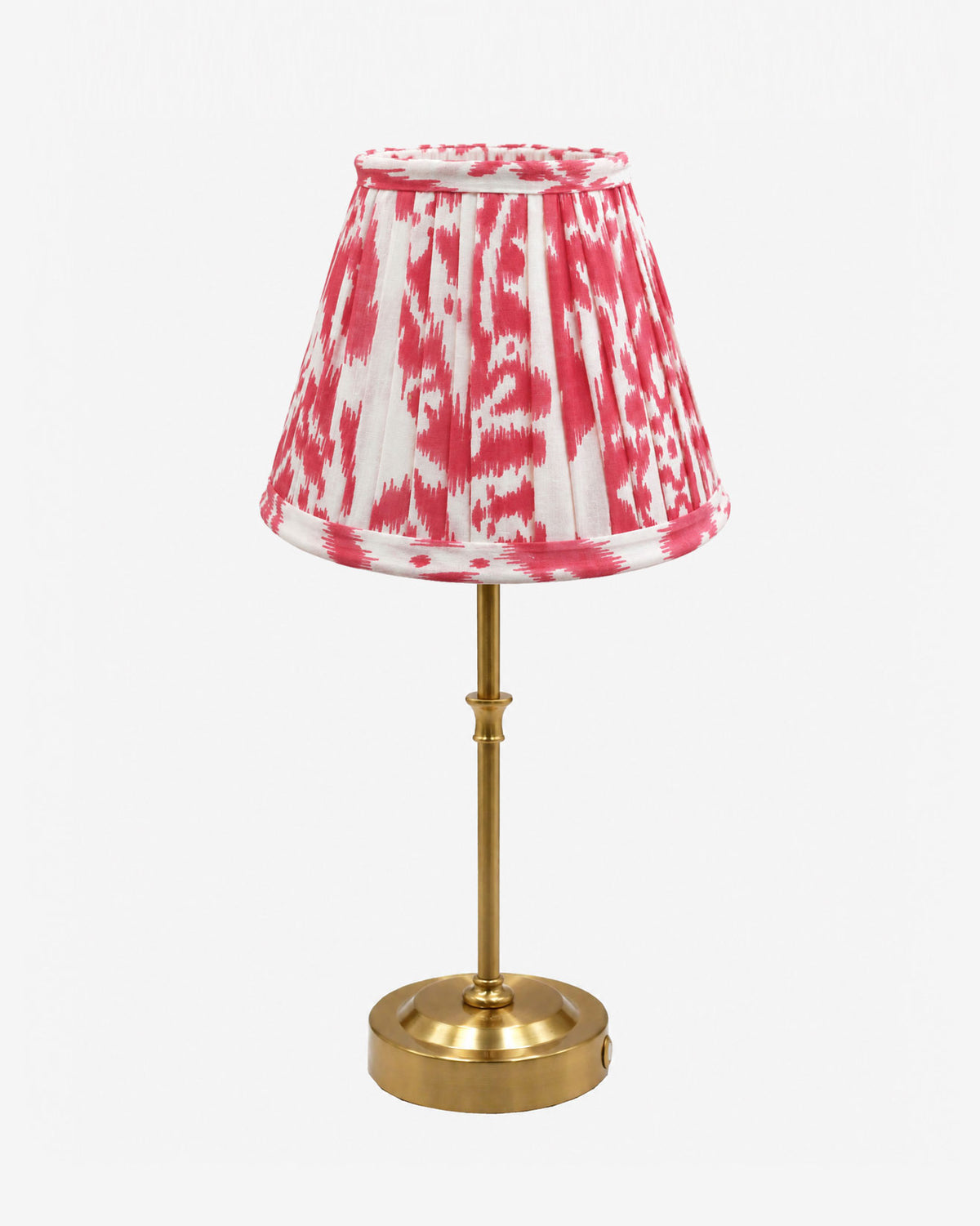 Akku-Tischleuchte "Paris" in Gold mit Ikat-Schirm
