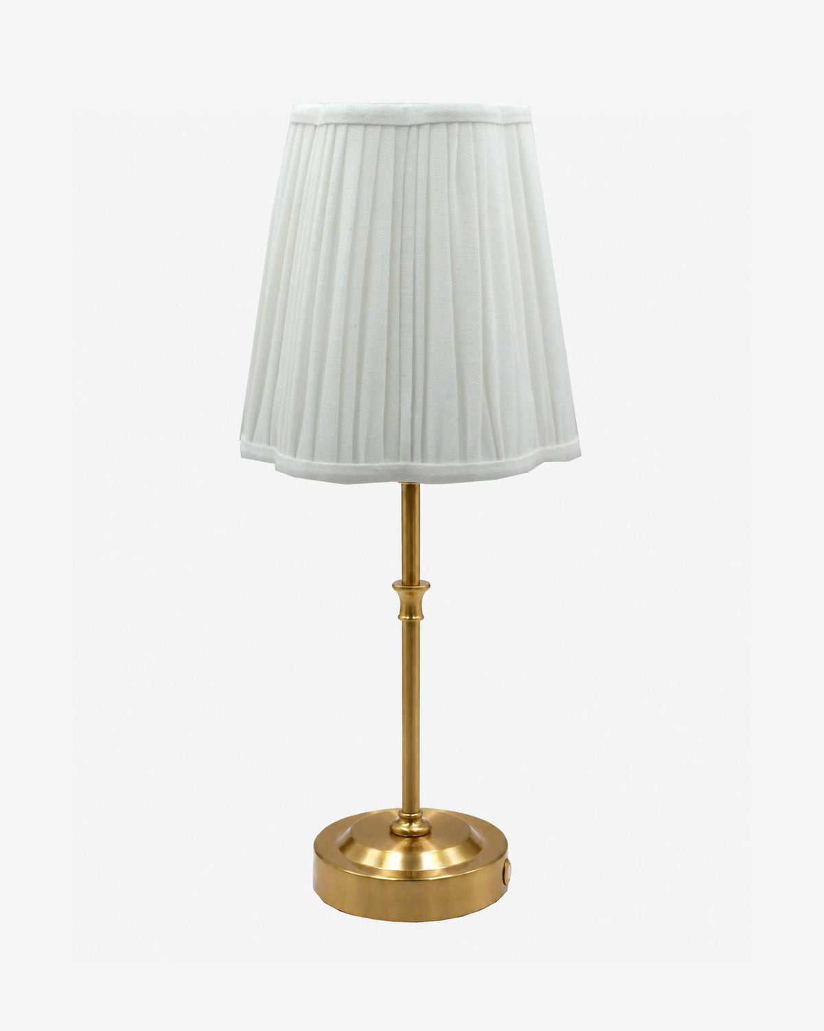 Akku-Tischleuchte "Paris" in Gold mit plissiertem Schirm