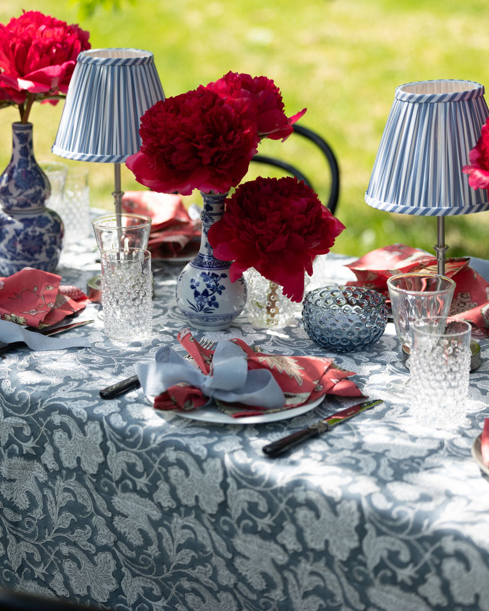 Blockprint Tischdecke "Blue Tea"