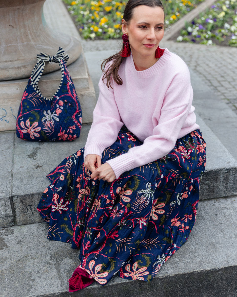 Bow Bag "Amalfi" mit Extra Täschchen - blau