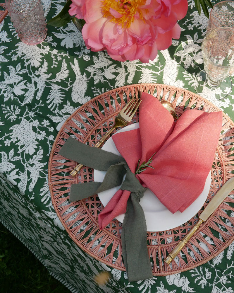 Tischset aus Palmenstroh in rosé - 2er Set