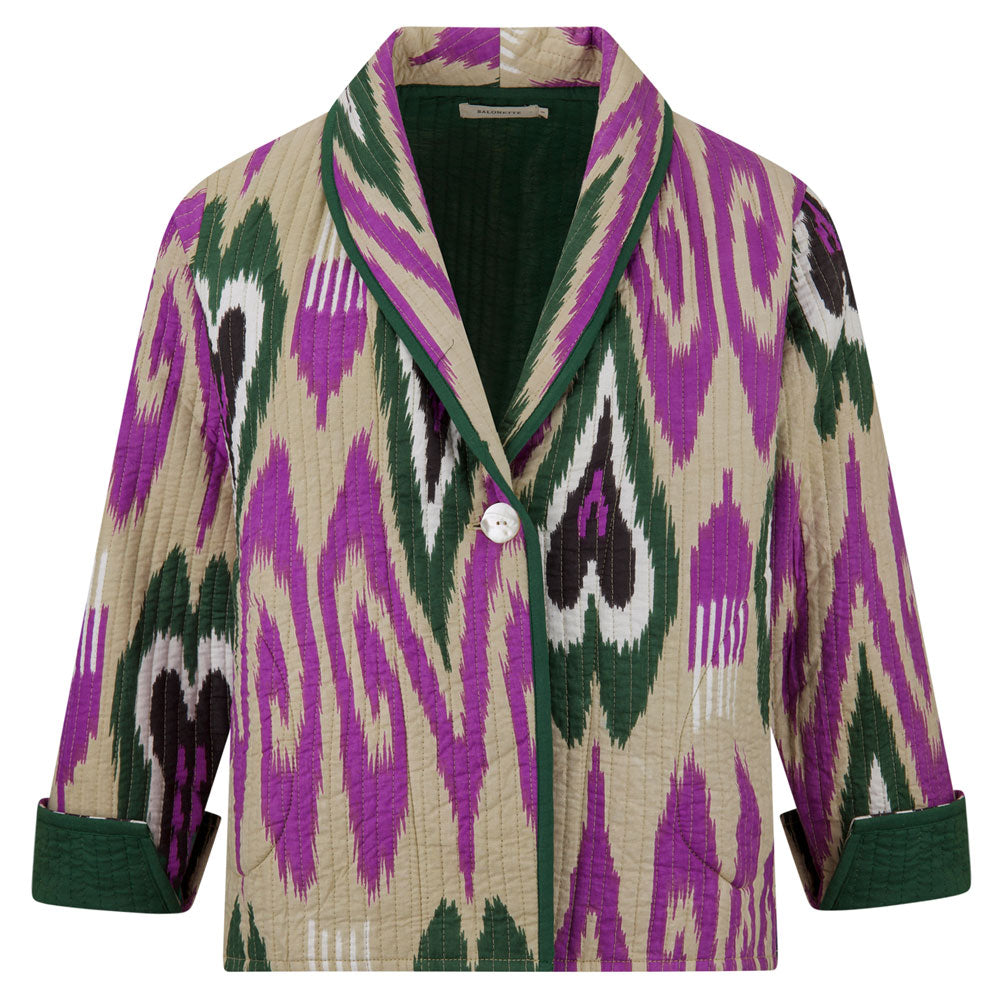 Ikat-Jacke "Donata" in Violett und Grün