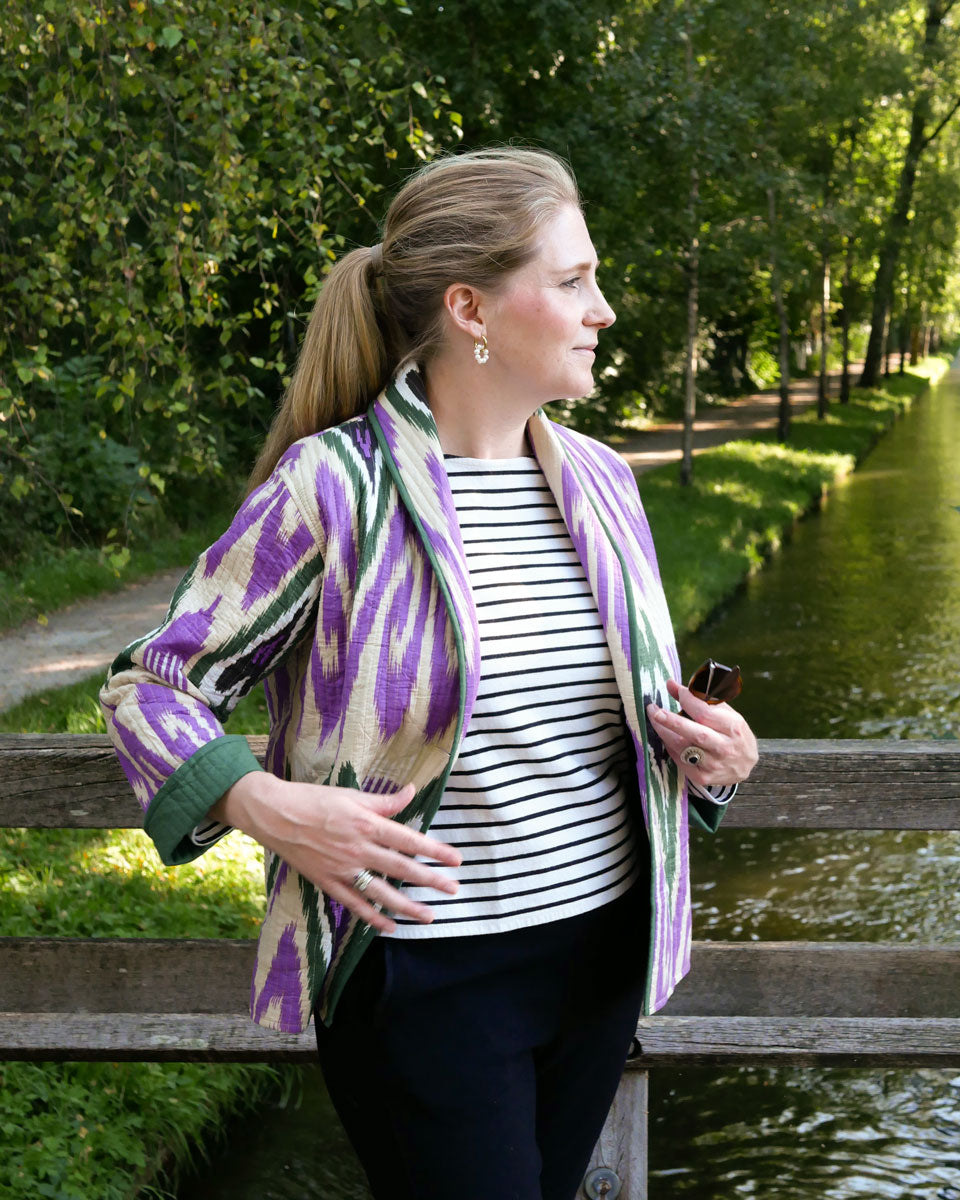 Ikat-Jacke "Donata" in Violett und Grün