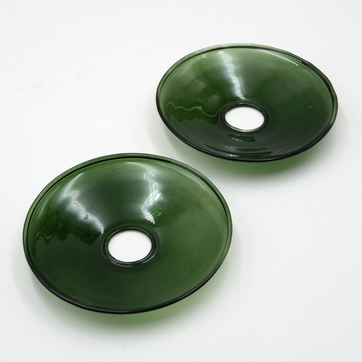 Kerzenmanschetten aus Glas - mundgeblasen, grün