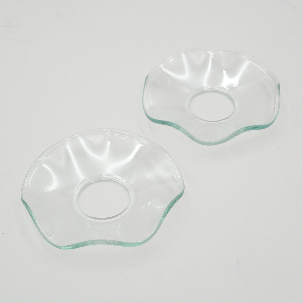 Kerzenmanschetten aus Glas - mundgeblasen, weiß